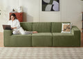 LINSY HOME Modular Sectional Sofa, 105' Boneless 3-Seat Loveseat Sofa Couch, Comfy Corduroy Sectional Cloud Couches for Living Room, No Assembly Required, Green