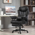 6 Vibration Points, 400LBS Heated Big and Tall Office Chair with Foot Rest and Lumbar Support, Microfiber Reclining Computer Desk Chair, Black