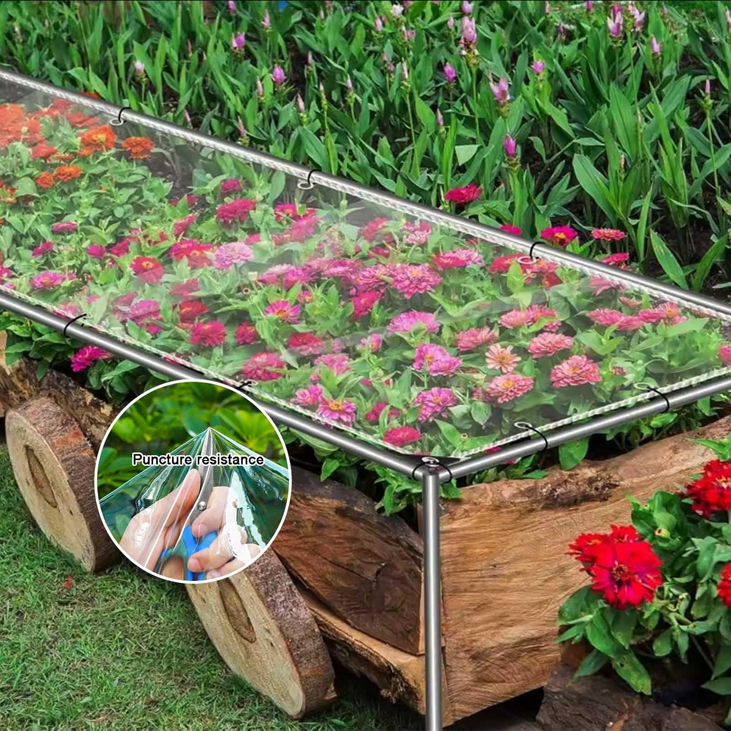 Heavy Duty PVC Vinyl Clear Tarps All Weather 100% Waterproof Transparent Tarpaulin Shield with Grommets Ropes Anti-UV for Greenhouse, Patio Garden Porch Pavilion Outdoor(13x21')