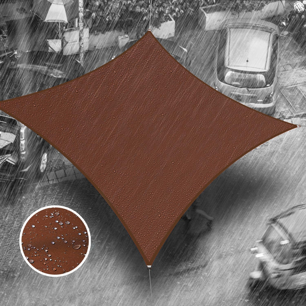 Royal Shade 14' x 20' Brown Rectangle Waterproof Sun Shade Sail Order to Make rsTADS14 Canopy Awning, UPF50+ 95% UV Blockage Water Resistant, Outdoor Backyard Patio Garden Carport (We Customize)