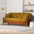 Nirvana Futons Stanford Wood Futon Frame - Queen Size (Frame Only), Transform to 3 Positions - Sofa, Lounger, Bed