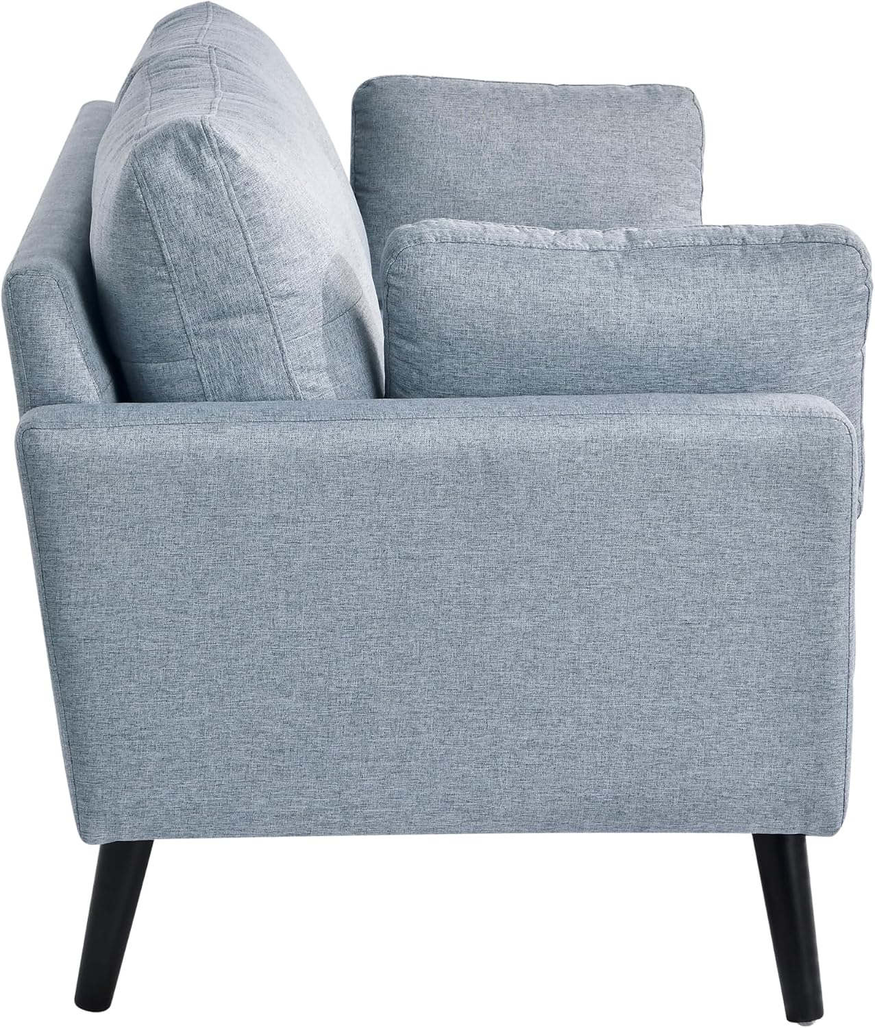 Serta Benrama 67' Soft Modern Sofa, Square Track Arms, Solid Wood Legs, Easy Assembly, Dream Coil Comfort, Soft Woven Polyester Fabric, Light Gray
