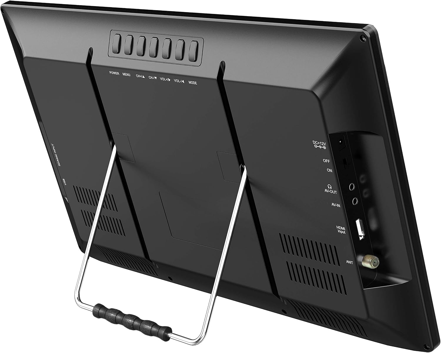 Supersonic SC-2816 16-Inch Widescreen LED TV with Crisp Display, USB/MMC/HDMI Inputs, Rechargeable Battery, FM Radio, and AC/DC Compatibility - Perfect for RVs, Home, and On-The-Go Entertainment