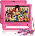 Kids Tablet 10 inch IPS HD Display Android Tablets with 32GB Storage, 2GB RAM, Quad Core Processor, KIDOZ Pre-Installed, Kid-Proof Case, Shoulder Strap and Stylus, WiFi Only – Pink