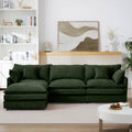 Eafurn Oversized Reversible Modular Sectional Sofa with Movable Ottoman, 4 Seater Convertible L Shaped Corner Couch Modern Chenille Sofa Set w/Double Layers Seat Cushions for Living Room Apartment