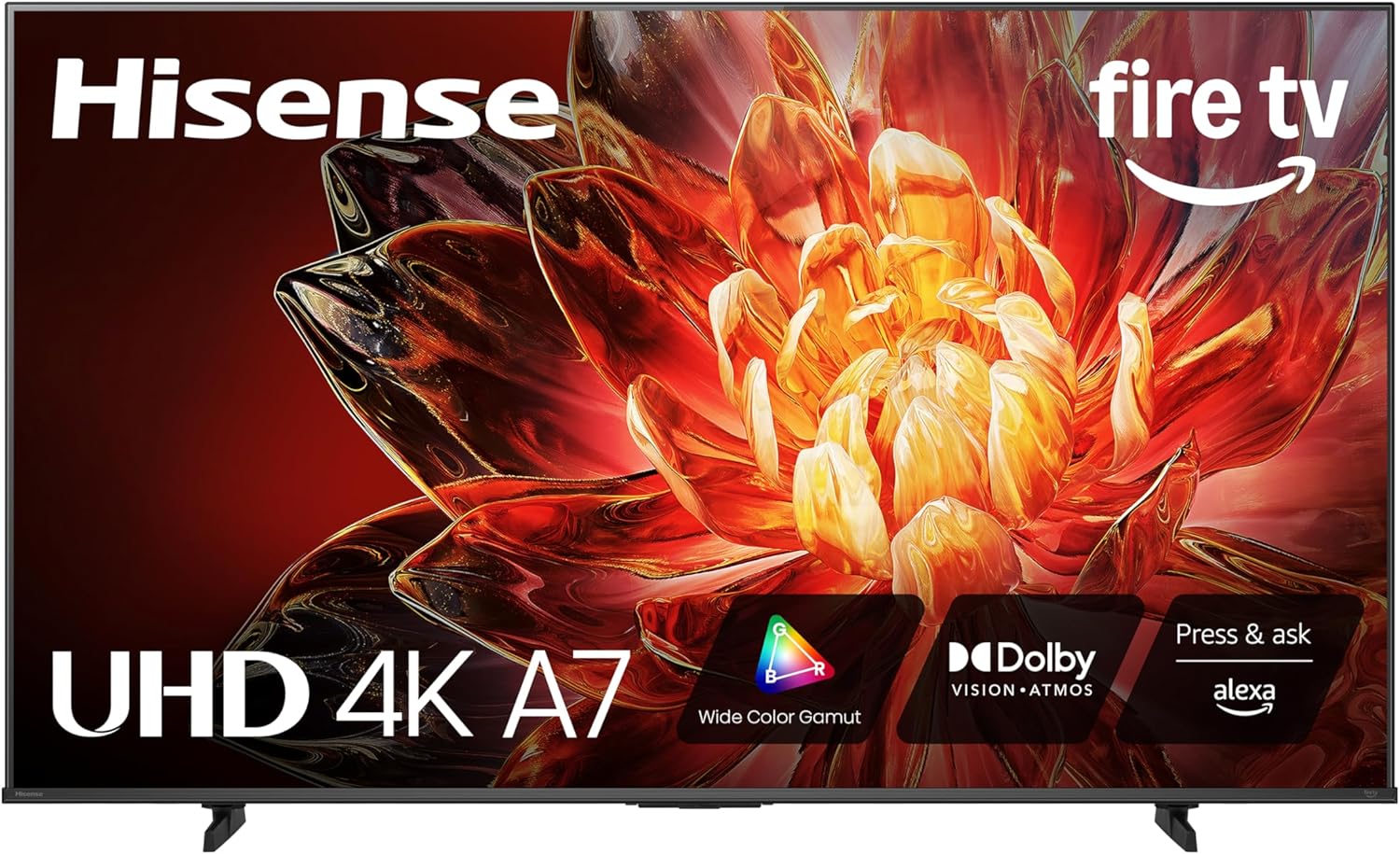 Hisense 43' Class A7 Series (43A7NF, 2025 Model) 4K UHD Smart Fire TV, Voice Remote with Alexa, Wide Color Gamut, HDR10+, Dolby Vision, Dolby Atmos, Game Mode, ALLM, Stream Live TV Without Cable