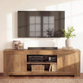 VASAGLE TV Stand, Farmhouse Entertainment Center with Storage Cabinets, Media Console Table for Living Room, Bedroom, for 80 Inch TV, 70 x 15.7 x 23.6 Inches, Honey Brown ULTV624K101S
