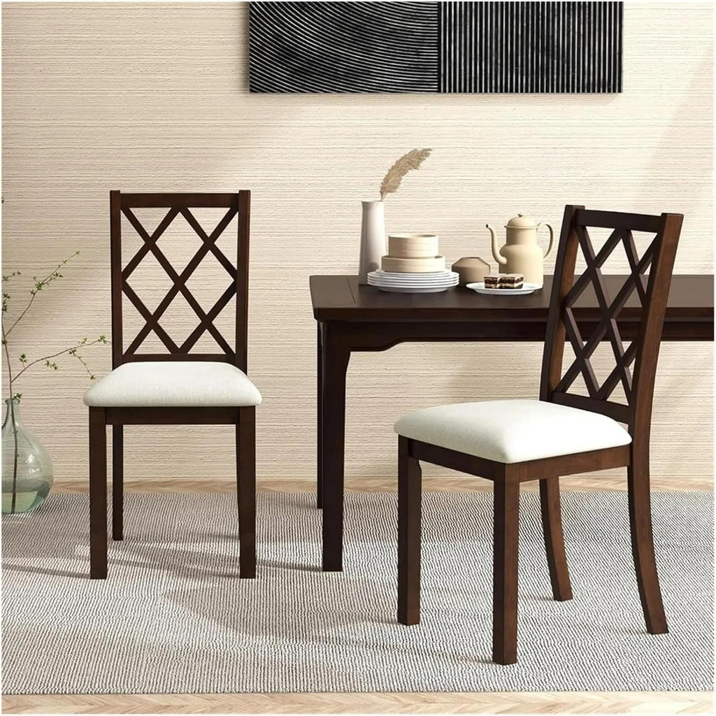 Dining Chairs Outdoor 1pcs Wooden Armless Kitchen Dining Chairs Rubber Wood Legs Max Load 400Lbs