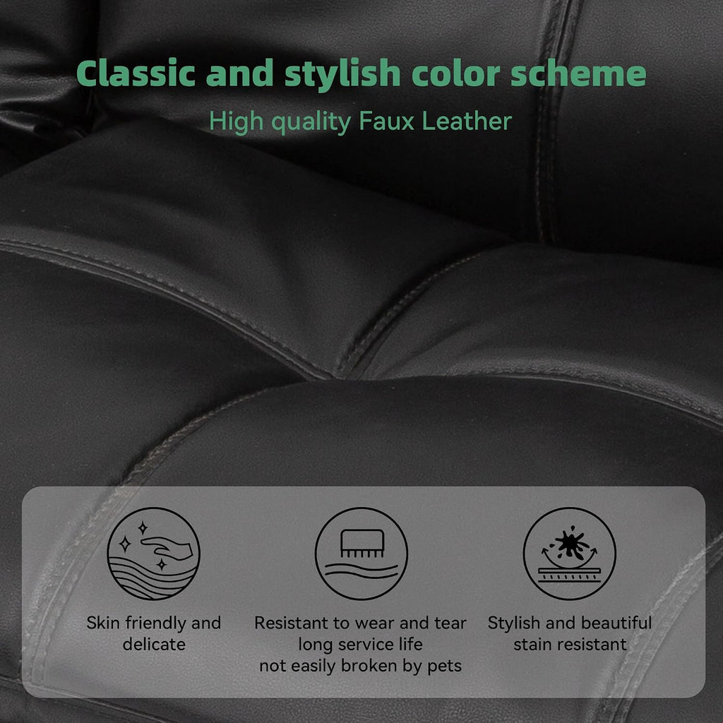 Opoiar 71' L Covertible Futon Sofa Bed,Faux Leather Futon Couch, Memory Foam Modern Loveseat Sleeper, Small Splitback Sofa Couches for Living Room,RV,Home Office,Apartment,Matte Black