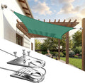 ColourTree Super Ring 16' x 16' Green Square Sun Shade Sail, Commercial Grade UPF50 Canopy, Reinforced Corners & Edges, 260 GSM Fabric Heavy Duty -5 Years Warranty (We Make Custom Size)