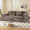 77'' Modern Cloud Loveseat Sofa in Chenille, Deep Seat Boneless Couches Includes 2 pcs Pillows for Living Room, Bedroom, Apartment(Coffe)