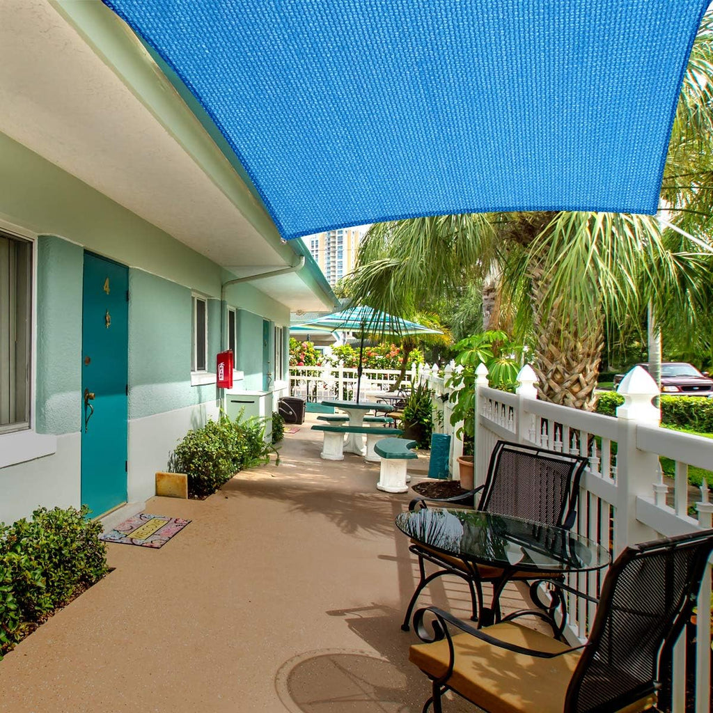 Eden's Decor Straight Flat Edge Sun Shade Sail with Grommets, Pergola Shade Cover Outdoo Sun Shade, Patio Shade, Deck Shade(Blue, 12' X 16')