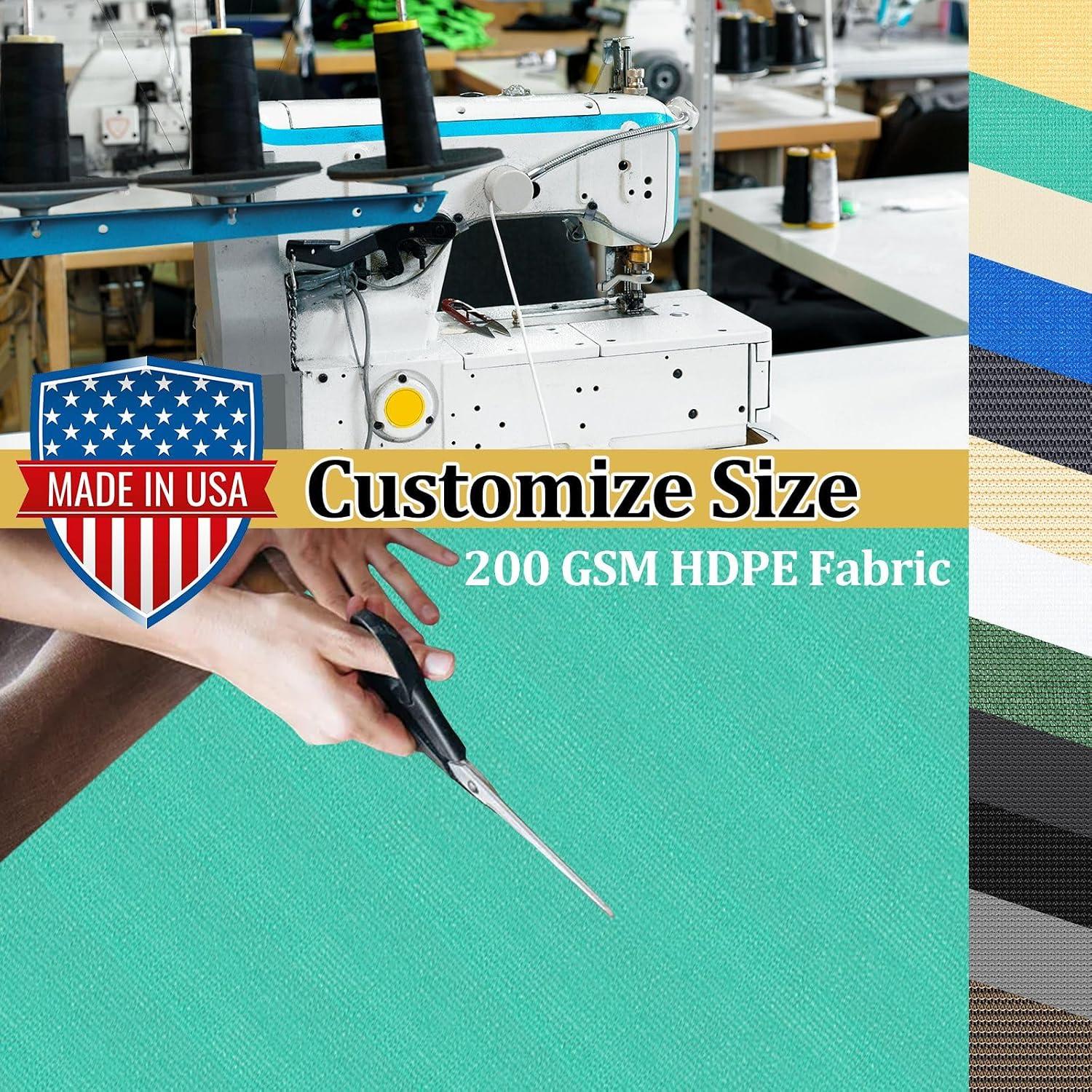 Shade&Beyond Customized Size 90% Sun Shade Cloth with Grommets, 14' X 20' Pergola Shade Cover Canopy, Mesh Tarp Sun Screens for Patio, Outdoor, Garden, Backyard GN05, Turquoise