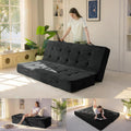MAXYOYO 8' Foldable Floor Sofa Bed, Tufted Foldable Couch Bed Thick Folding Mattress with Handles, Versatile Folding Sofa Couch for Floor Sleeping, Living Room & Guest Room, Black