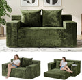 Boneless Couch Loveseat Sleeper, Convertible Sofa Bed Folding Couch Bed, Boneless Chair Bed & Futon Sofa Bed, Small Pull Out Couch Foldable with 4 Pillows for Living Room, Green