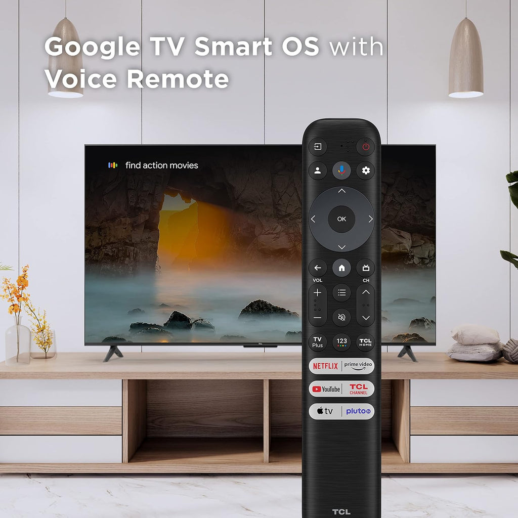 TCL 55-Inch Class S4 4K LED Smart TV with Google (55S450G, 2023 Model), Dolby Vision, HDR Pro, Atmos, Assistant Built-in Voice Remote, Works Alexa, Streaming UHD Television