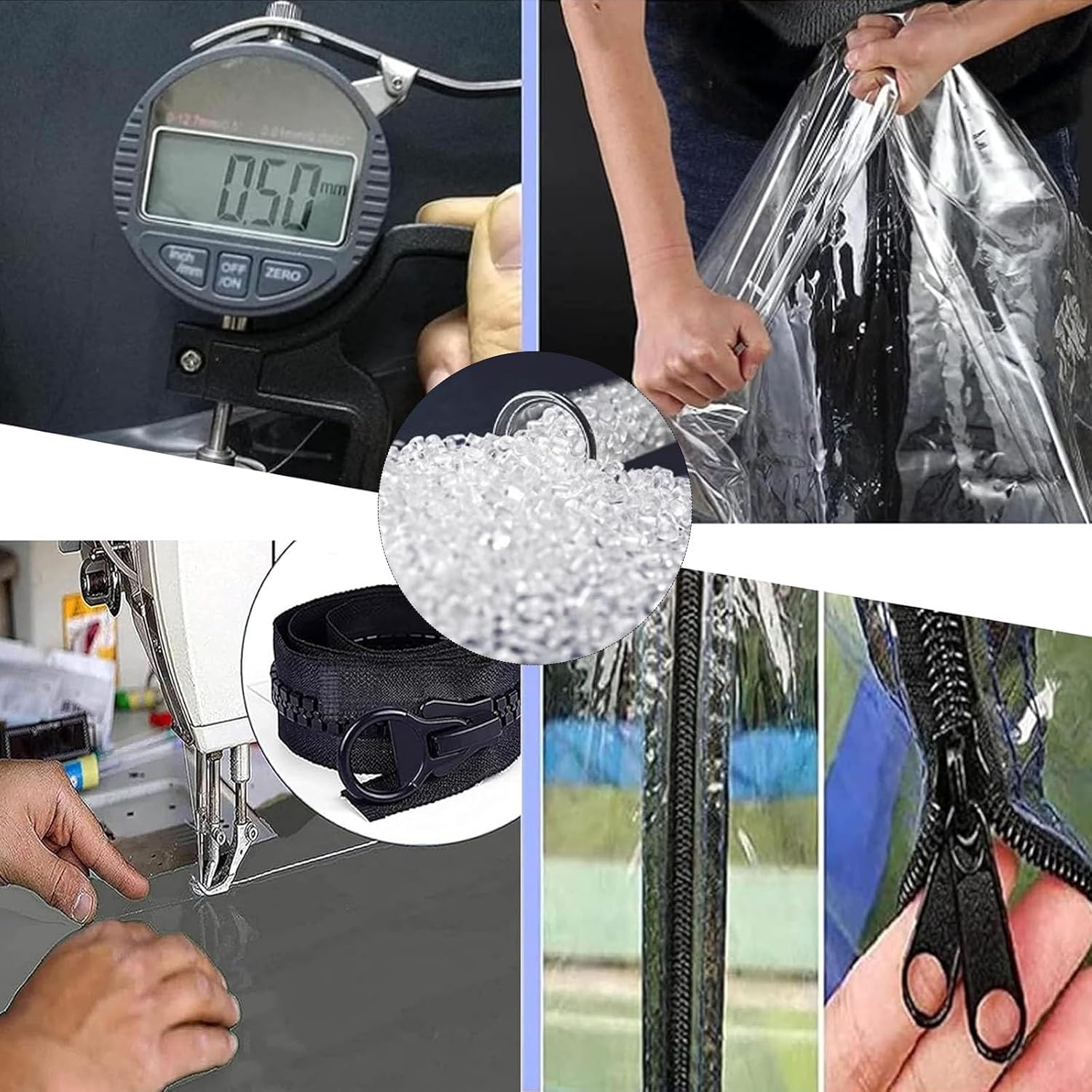 Outdoor Tarp Curtains with Zipper Door,Outdoor Clear Waterproof Tarpaulin Curtains,Waterproof Clear Tarp Curtains,PVC Plastic Tarpaulin with Zipper,for Pergola Gazebo(4x4m/13.12x13.12ft)