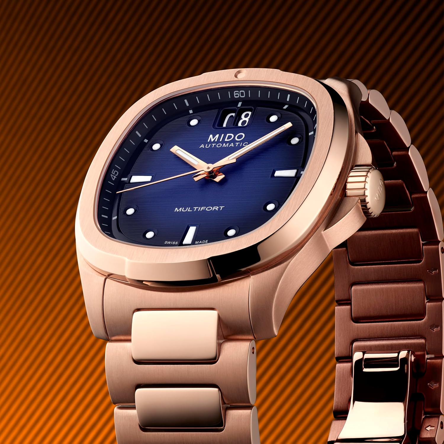 MIDO Multifort TV Big Date - Swiss Automatic Watch for Men - 40mm Case with Transparent Caseback