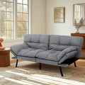 MUUEGM Futon Sofa Bed Modern Memory Foam Futon Couch Sleeper Sofa,Love seat Convertible Sofa with Adjustable Armrest Backrest for Compact Living Spaces,71'' x33''x31.5'',Linen Fabric,Grey
