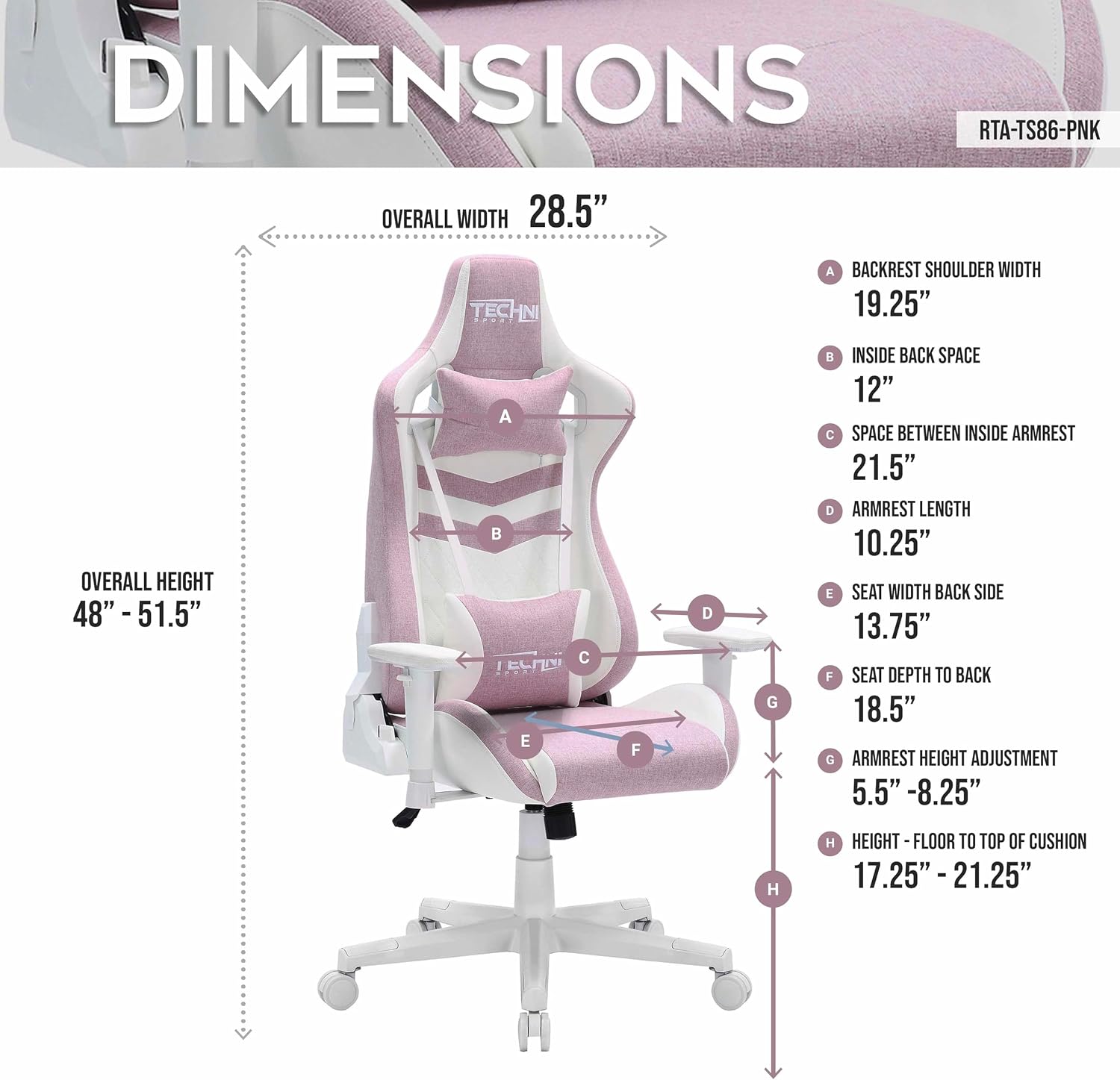 Ergonomic Office Gaming Chairs for Adults 400 Lb, High-Back Computer Desk Chair with 2D Armrests, 150° Swivel, Lumbar Support,Comfy Reclining Cute Chair for Home Computer,for Small Spaces,Pink