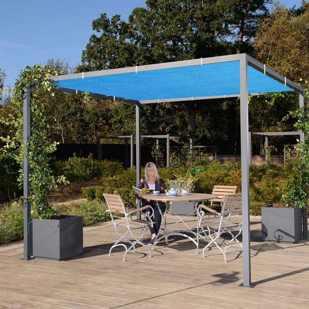 Eden's Decor Straight Flat Edge Sun Shade Sail with Grommets, Pergola Shade Cover Outdoo Sun Shade, Patio Shade, Deck Shade(Blue, 12' X 16')