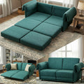 FHFO Convertible Couch Bed Queen, 65' Loveset Small Couch for Small Spaces, 3 in 1 Pull Out Sofa Bed Convertible Sleeper Sofa Comfy Sofabed for Living Room, Bedroom, Apartment (Green)
