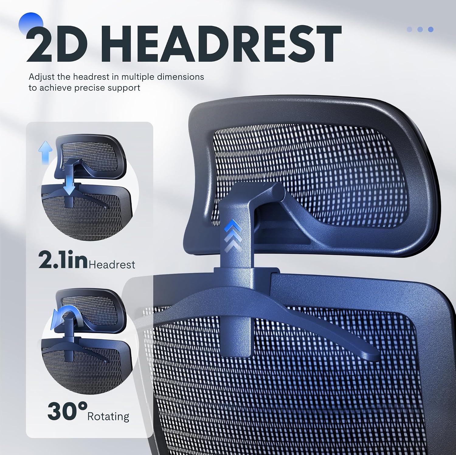 FLEXISPOT OC3 Air Ergonomic Office Chair Mesh Back Swivel Computer Chair Executive Office Desk Chairs with Adjustable Lumbar Support/2D Headrest/Lockable Backrest, Mesh Seat Cushion, Black