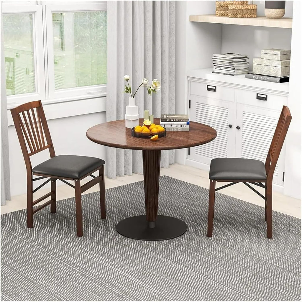 Thick Upholstered Kitchen Chairs 1pcs Foldable Kitchen Dining Chairs with Padded Seat Solid Wood Frame Max Load 400Lbs