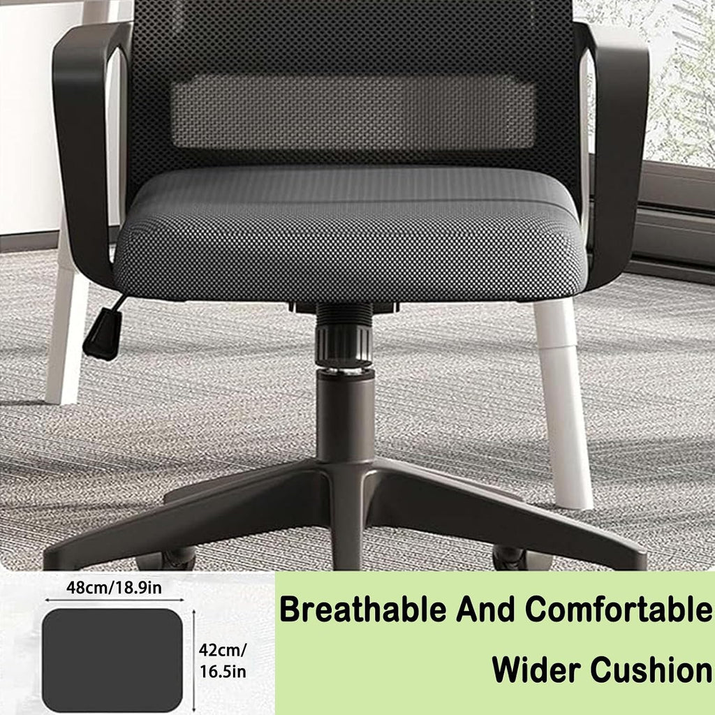 Home Mesh Desk Chair Set of 2,Mid-Back Mesh Computer Chair, Ergonomic Desk Chair, Lumbar Support Comfortable Executive,with Wheels 360 Swivel Task Chair for Office Home and Gaming
