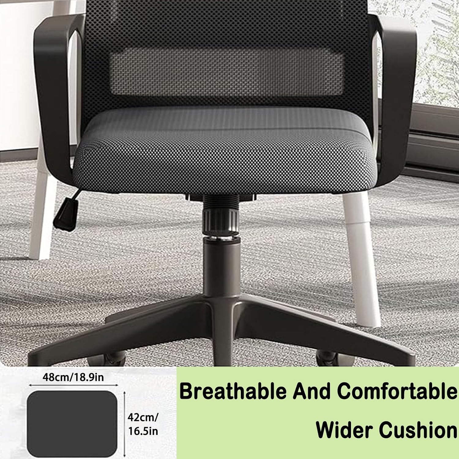 Home Mesh Desk Chair Set of 2,Mid-Back Mesh Computer Chair, Ergonomic Desk Chair, Lumbar Support Comfortable Executive,with Wheels 360 Swivel Task Chair for Office Home and Gaming