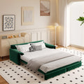 3 in 1 Convertible Queen Sleeper Sofa Bed Comfy Pull Out Futon Couch Bed 66' Modern Velvet Recliner Loveseat Sofa Multi-Functional Green Cloud Couch for Living Room,Apartment,Office (Green 66')