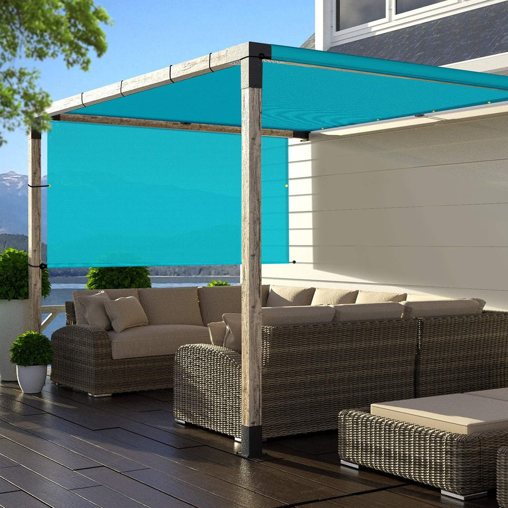 TANG 8' x 4' Outdoor Universal Pergola Replacement Cover Canopy Waterproof with Grommets Weight Rods Sun Shade Panel for Patio Backyard Turquoise Green