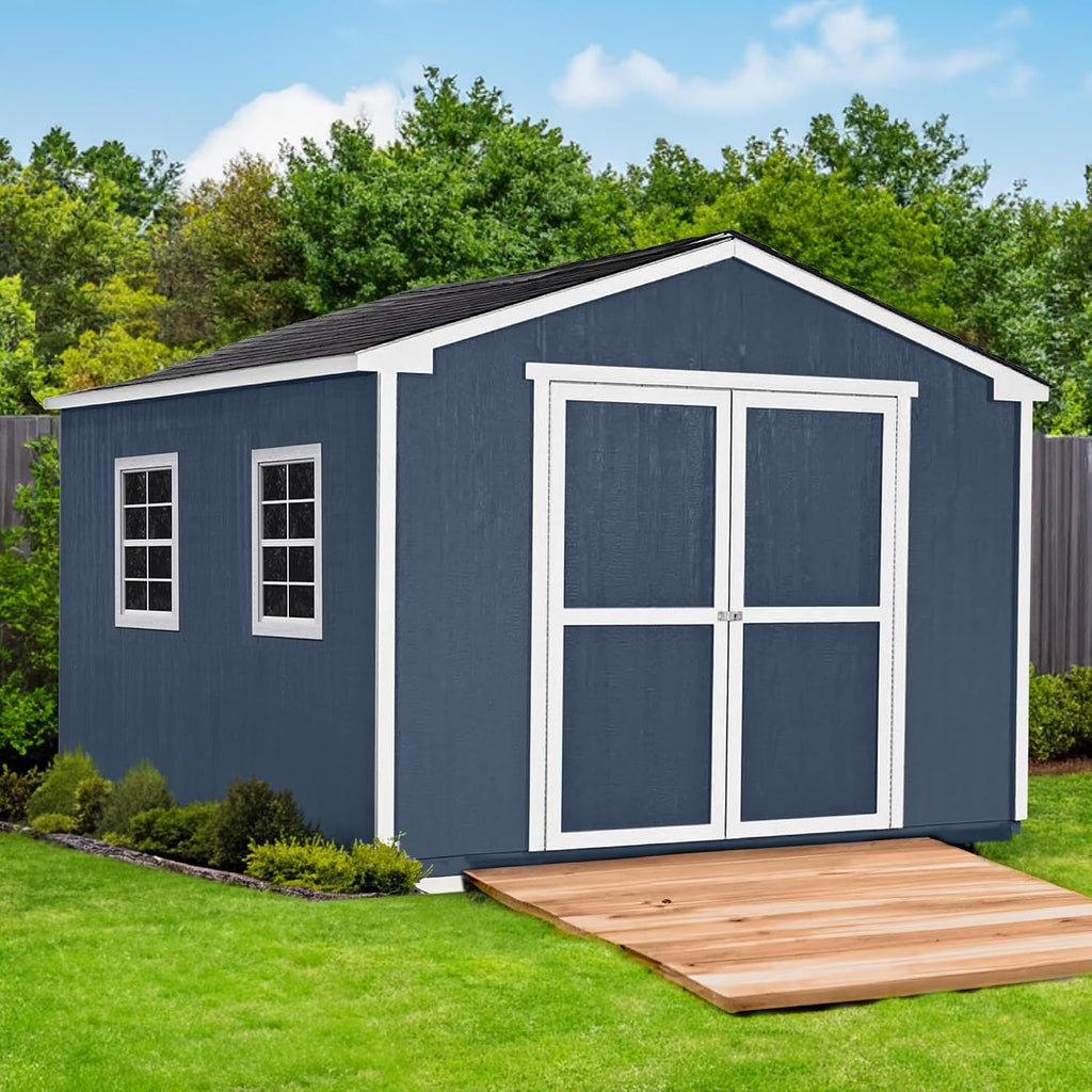Handy Home Products Charleston Value Gable 10x16 Do-It-Yourself Wooden Storage Shed, 2x3 framing