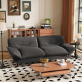 JUMMICO Convertible Futon Sofa Bed, Sleeper Futon Couch with Adjustable Backrest and Armrests, Modern Loveseat with Sturdy Wood Frame for Small Spaces, Apartments (Fabric, Dark Gray)