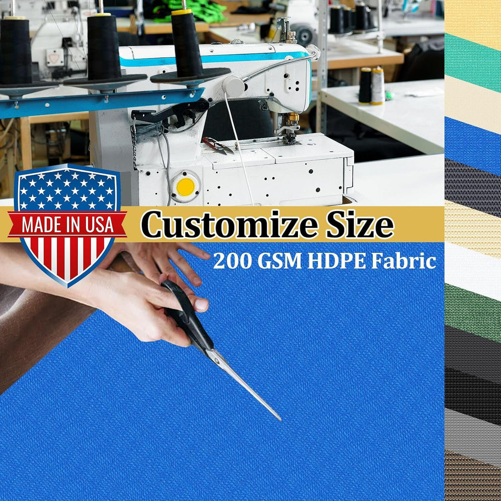 Shade&Beyond Customized Size 90% Sun Shade Cloth with Grommets, 14' X 20' Pergola Shade Cover Canopy, Mesh Tarp Sun Screens for Patio, Outdoor, Garden, Backyard GN05, Blue