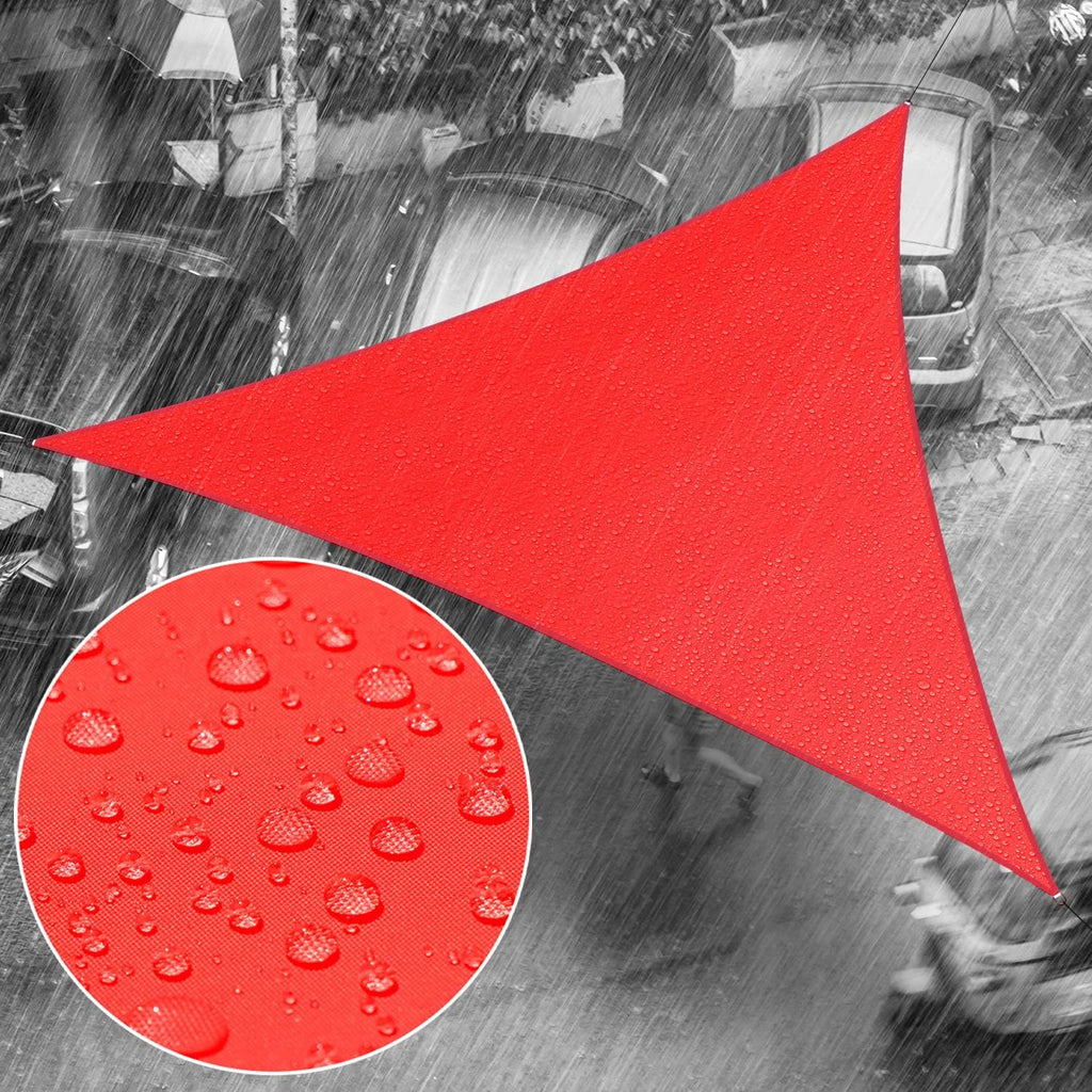 Royal Shade 14' x 20' x 24.4' Red Triangle Waterproof Sun Shade Sail Order to Make Canopy Awning, UPF50+ 95% UV Blockage Water Resistant, Outdoor Backyard Patio Garden (We Customize)