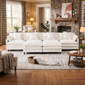 Eafurn 141' Oversized Modular Sectional Sofa Convertible U Shaped Couch for Living Room - 6 Seater Chenille Couches Set with Ottomans and Waist Pillows for Living Room Apartment