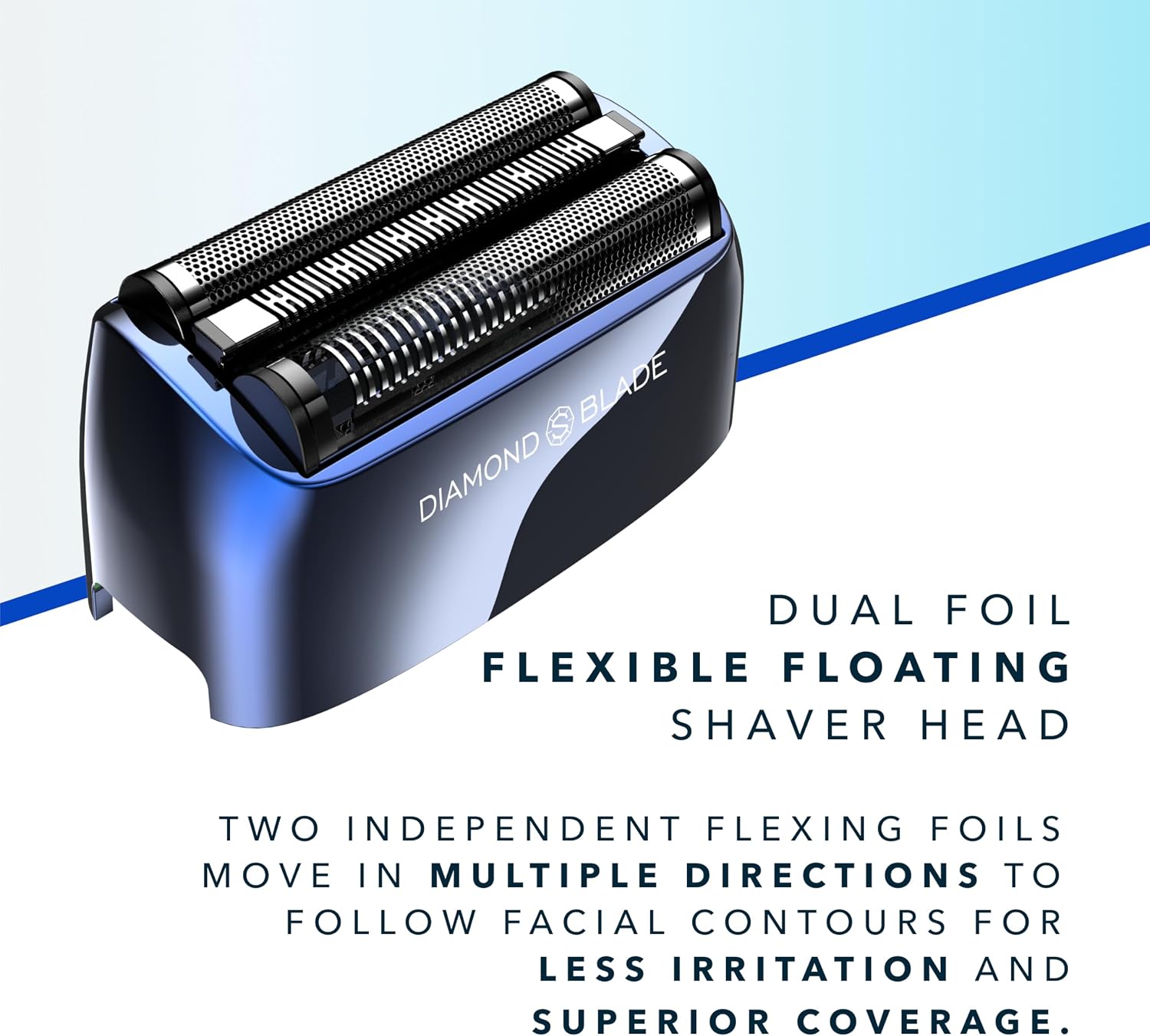 Blade & Stone PS501 Foil Shaver for Men – Dual Foil Cordless Shaver with Graphene-X Blades and 8000 RPM Digital Motor – All-Metal, Rechargeable Wet and Dry Razor – Big Blue