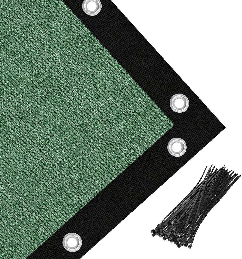 Amagenix 90% Pergola Shade Cover 14' X 20' Sun Shade Cloth with Grommets for Outdoor Garden Patio Porch, Commercial Grade 200 GSM - Cable Zip Ties Included (We Customized) GN03, Green