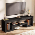 Tribesigns 63' TV Stand for 55/60/65/75-Inch TVs, Farmhouse Entertainment Center with Open Storage Shelves, Television Stands TV Console for Living Room, Bedroom, Black