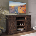 BELLEZE Industrial 47 Inch Rustic Wood TV Stand & Media Entertainment Center Console Table for TVs up to 50 Inch with Open Storage Shelves & Cabinets - Veropeso (Espresso)