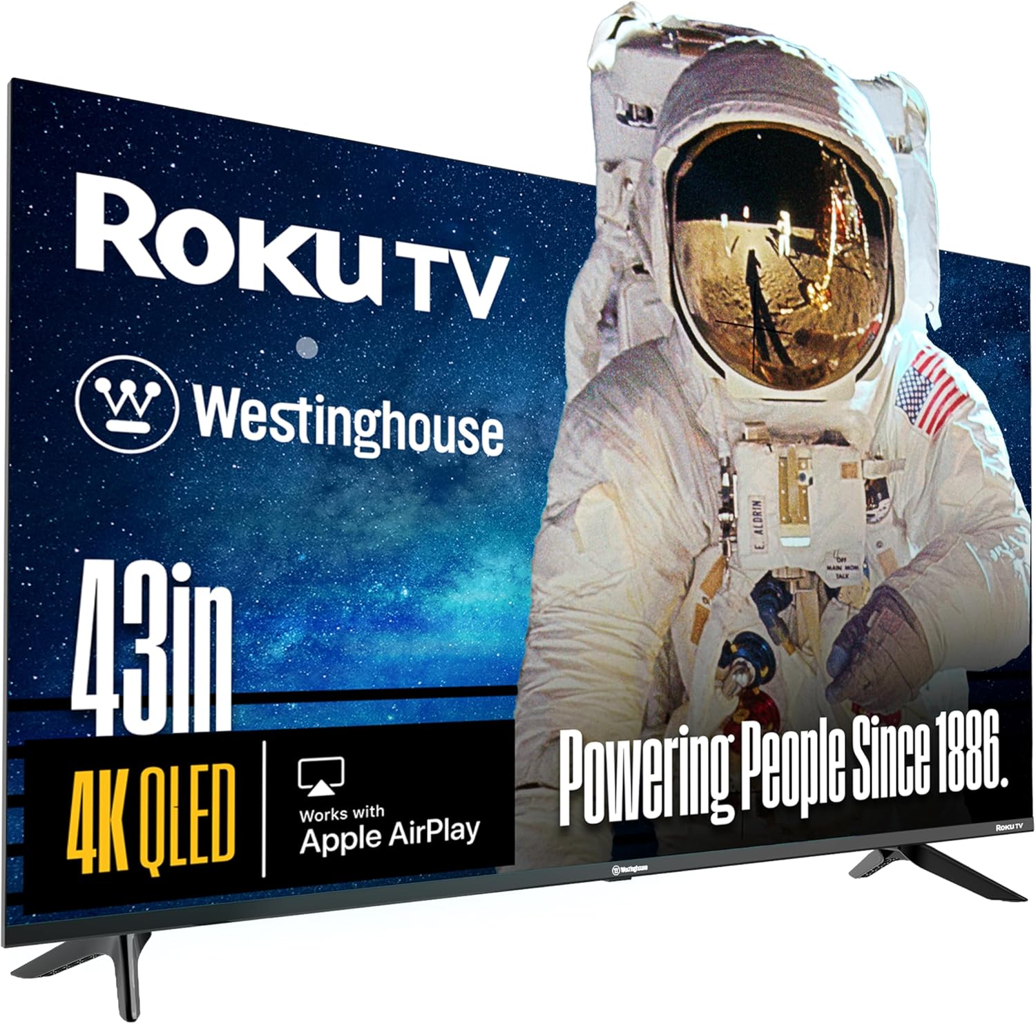 Westinghouse Roku TV - 43 Inch Smart TV, 4K UHD QLED Television w/HDR 10+, Dolby Vision, Wi-Fi & Mobile App Connectivity, Flat Screen Compatible w/Apple HomeKit, Alexa, & Google Assistant