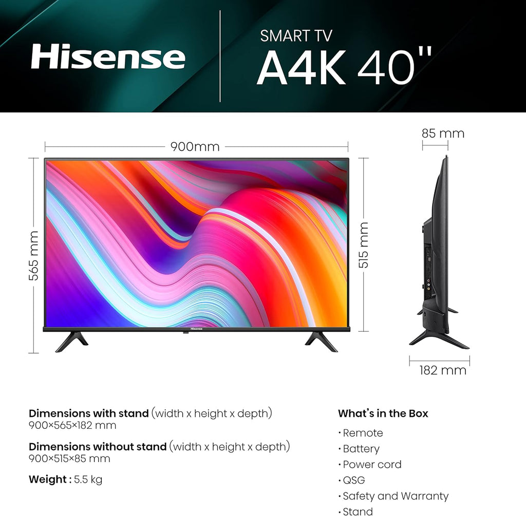 HISENSE 40' Class A4 Series LED Full HD Smart Vidaa TV 40A4KV