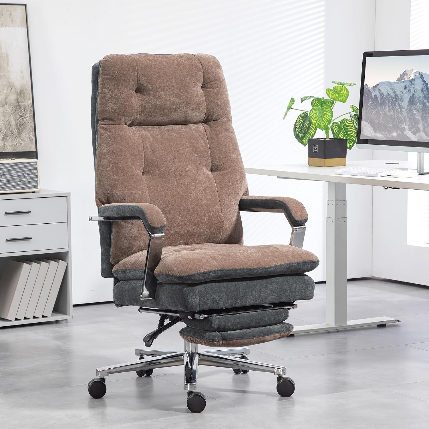 Ergonomic Office Chairs for Adults, Big and Tall 400 lbs Gaming Desk Chair, High Back Reclining Computer Chair with Footrest, Comfortable Swivel Rolling Wheels Chair for Home Office Bedroom Furniture,