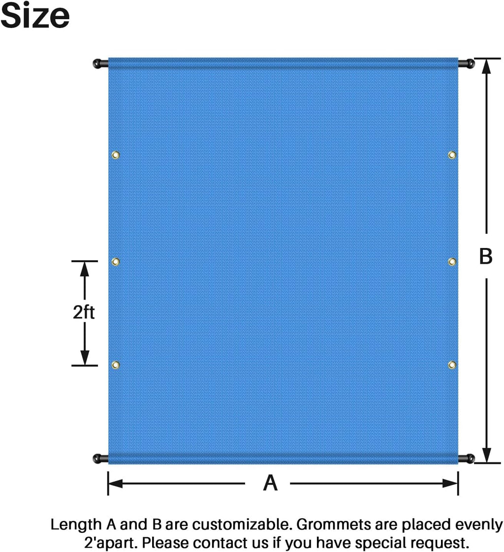 10' x 4' Universal Pergola Shade Cover Replacement Canopy with Grommets Weighted Rods Permeable for Outdoor Patio Porch Backyard Gazebo Blue
