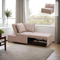 Sleeper Sofa, 4-in-1 Convertible Ottoman Couch Bed, Modern Sackcloth Futon Sofa Bed with 2 Pillows Adjustable Backrest, Recliner Folding Loveseat for Living Room, Apartment Dorm, Office,Pink