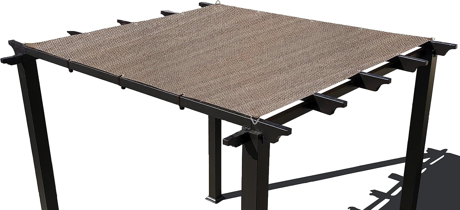 Heavy Duty Shade Sail - Straight Edge Sun Shade Cover - Shade Cloth for Patio, Pergola, Backyard, Awning (Walnut, 10' x 16')