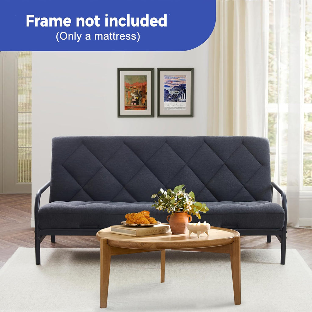 Jamdok 6' Full Size Pillow Top Futon Mattress Replacement(Frame Not Included), Gel Memory Foam, Removable Cover(71X52X6)
