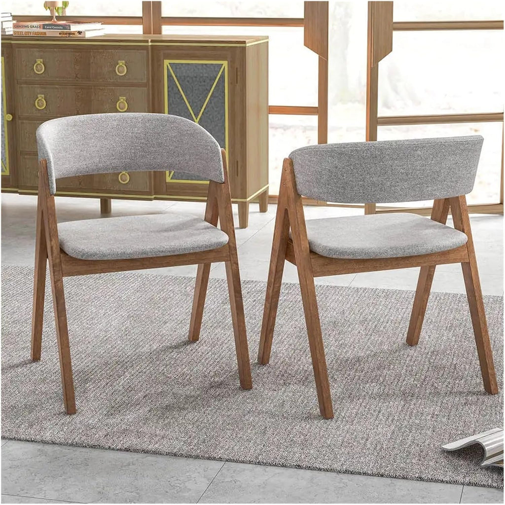 Dining Chairs Outdoor 1pcs Dining Chairs with Curved Backrest Max 400Lbs Sturdy Rubber Wood Frame
