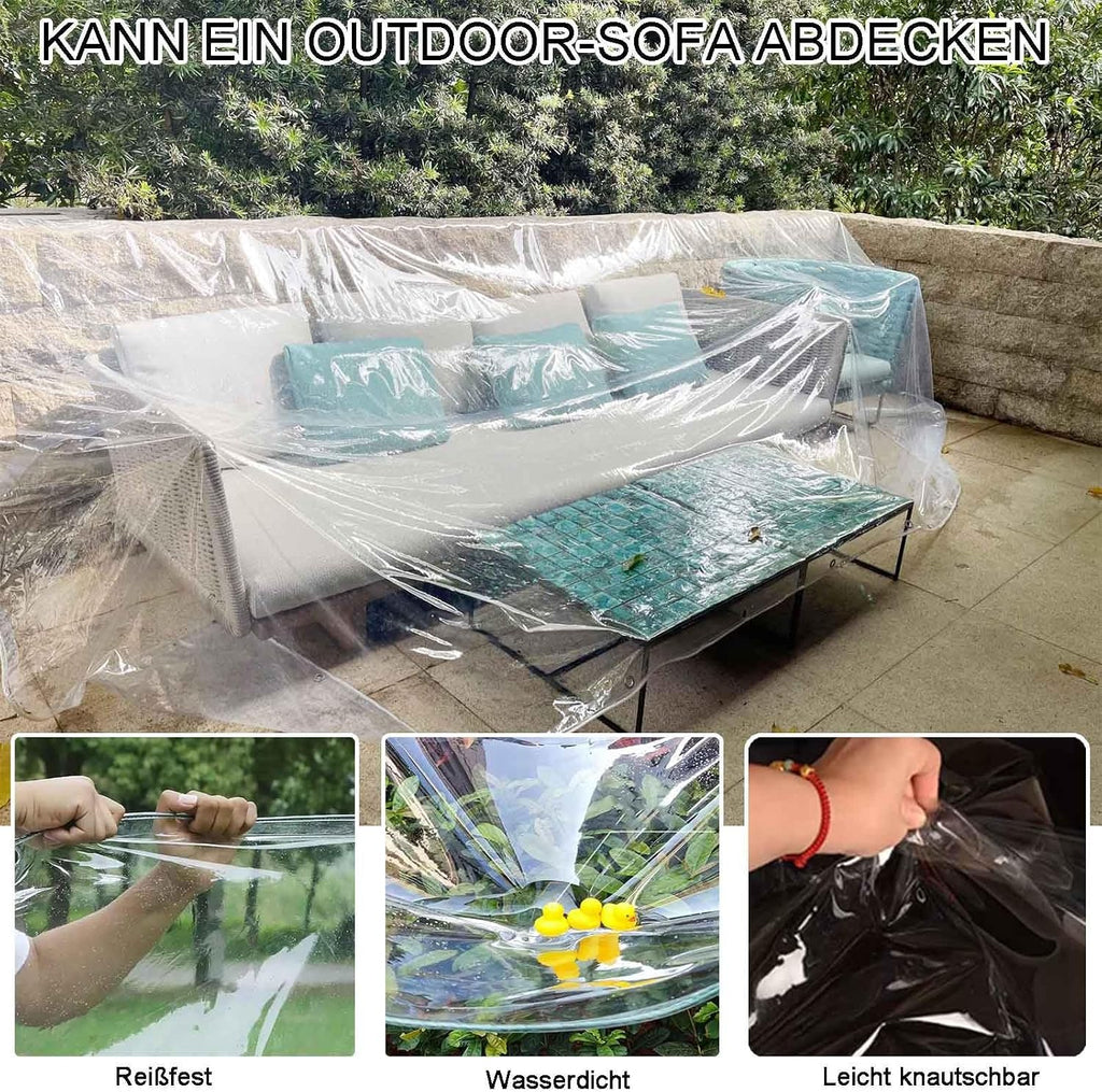 Clear Tarps with Grommets Rectangular Vinyl Plastic Transparent Tarp 16 Mil Thick Heavy Duty Tarpaulin Cover Greenhouse Sheeting for Rainproof Plant Farm, Patio Porch(18' x 29')